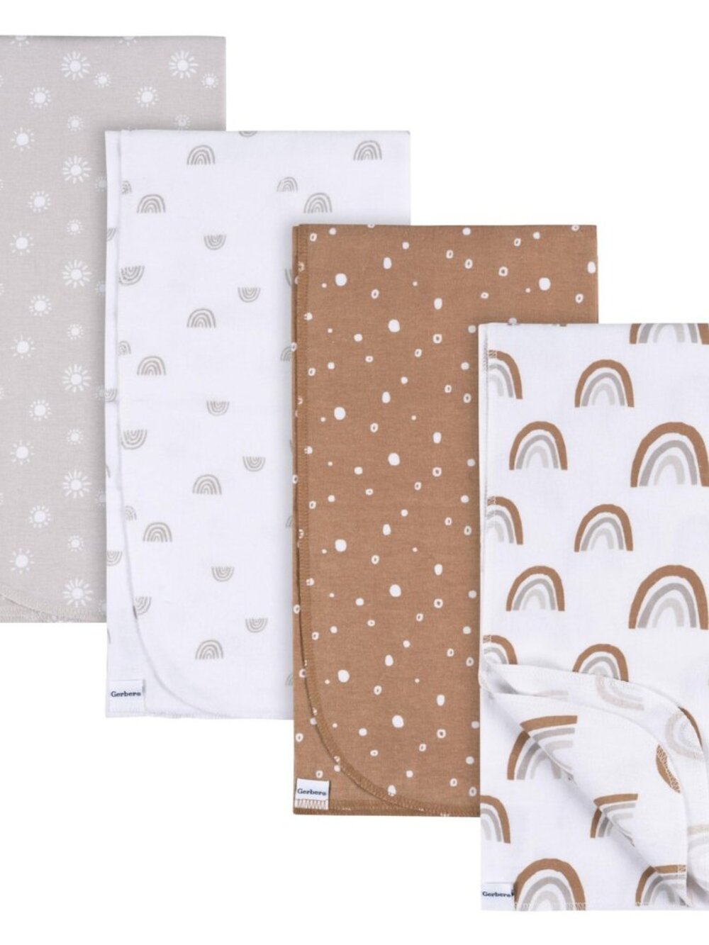Unisex Baby 100% Cotton Flannel Receiving Blankets 30x30 Inches (Pack of 4)